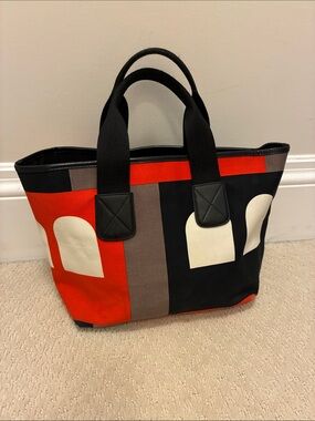Bally Boothbay Canvas Tote Bag Colorblock Geometric Italy 👝